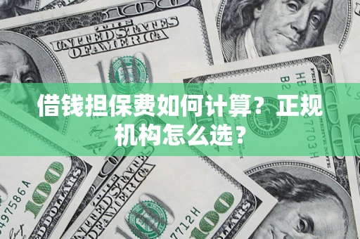 济南借钱担保费如何计算？正规机构怎么选？